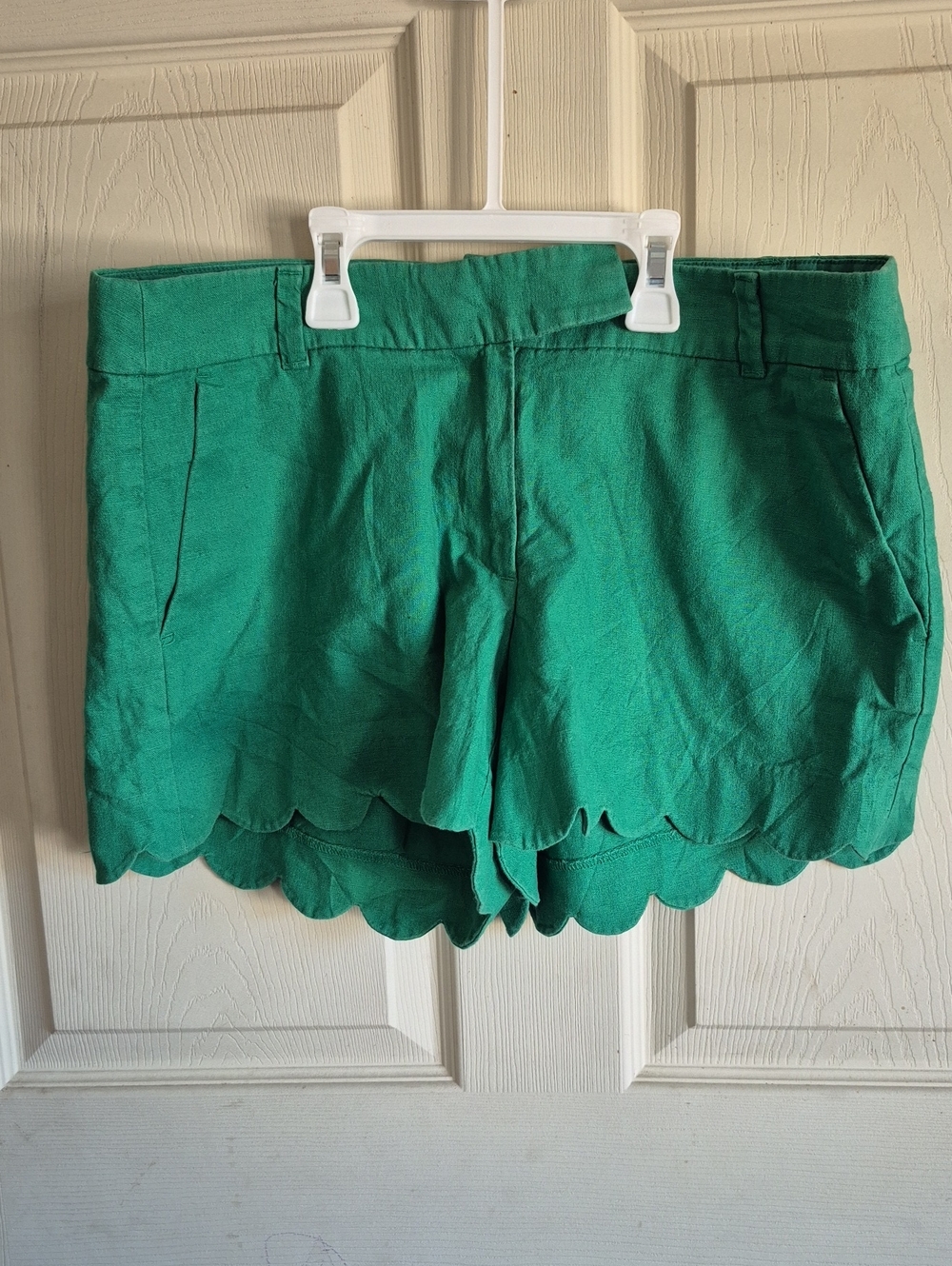 J. Crew Emerald Scallop Hem High Waist Shorts